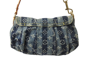 LOUIS VUITTON ルイヴィトン ミニプリーティ レイエ ショルダーバッグ M95333 モノグラムデニム ブルー 美品 中古 4b003566