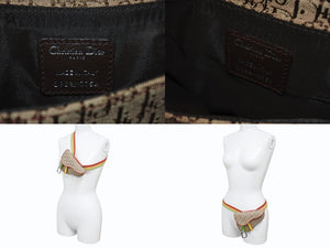 極美品 Christian Dior クリスチャンディオール ウエストポーチ ベルトポーチ 096BM0054 トロッター柄 ラスタカラー ガリアーノ期 中古 4b003567