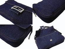 Load image into Gallery viewer, 新品未使用 FENDI フェンディ マンマバケット ワンショルダーバッグ 26424 デニム レザー インディゴブルー シルバー金具 中古 4b003569