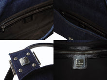 Load image into Gallery viewer, 新品未使用 FENDI フェンディ マンマバケット ワンショルダーバッグ 26424 デニム レザー インディゴブルー シルバー金具 中古 4b003569
