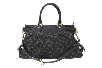 極美品 LOUIS VUITTON ルイヴィトン ネオカヴィMM ハンドバッグ M95351 モノグラムデニム レザー 2WAY ゴールド金具 中古 4b003570