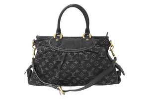 極美品 LOUIS VUITTON ルイヴィトン ネオカヴィMM ハンドバッグ M95351 モノグラムデニム レザー 2WAY ゴールド金具 中古 4b003570