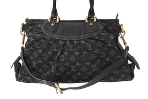 極美品 LOUIS VUITTON ルイヴィトン ネオカヴィMM ハンドバッグ M95351 モノグラムデニム レザー 2WAY ゴールド金具 中古 4b003570