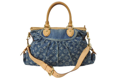 LOUIS VUITTON ルイヴィトン ネオカヴィMM ハンドバッグ M95349 2WAY モノグラム デニム ゴールド金具 美品 中古 4b003571