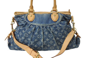 LOUIS VUITTON ルイヴィトン ネオカヴィMM ハンドバッグ M95349 2WAY モノグラム デニム ゴールド金具 美品 中古 4b003571