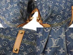 LOUIS VUITTON ルイヴィトン ネオカヴィMM ハンドバッグ M95349 2WAY モノグラム デニム ゴールド金具 美品 中古 4b003571