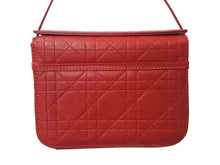Load image into Gallery viewer, CHRISTIAN DIOR クリスチャンディオール カナージュ バニティバッグ ミニ ハンドバッグ レザー レッド シルバー金具 美品 中古 4b003577