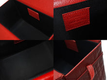 Load image into Gallery viewer, CHRISTIAN DIOR クリスチャンディオール カナージュ バニティバッグ ミニ ハンドバッグ レザー レッド シルバー金具 美品 中古 4b003577