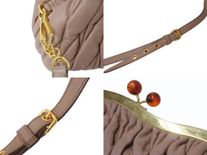 MIUMIU ミュウミュウ ハンドバッグ ショルダーバッグ 2way レザー ピンク ゴールド金具 美品 中古 4b003578