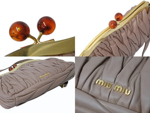 MIUMIU ミュウミュウ ハンドバッグ ショルダーバッグ 2way レザー ピンク ゴールド金具 美品 中古 4b003578