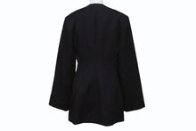 Load image into Gallery viewer, 極美品 JIL SANDER ジルサンダー 21AW ウール ノーカラー ジャケット JSPS190015 ブラック サイズ34 中古 4b003581