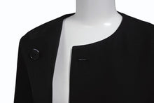 Load image into Gallery viewer, 極美品 JIL SANDER ジルサンダー 21AW ウール ノーカラー ジャケット JSPS190015 ブラック サイズ34 中古 4b003581