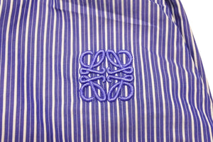 LOEWE ロエベ Striped Pyjama Trousers ストライプド パジャマトラウザーズ S359Y04X75 サイズL アナグラムロゴ刺繍 美品 中古 4b003583