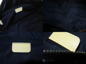 CHRISTIAN DIOR クリスチャンディオール トロッター柄 ミニボストンバッグ ハンドバッグ ナンバー2 MU0901 ネイビー 美品 中古 4b003586