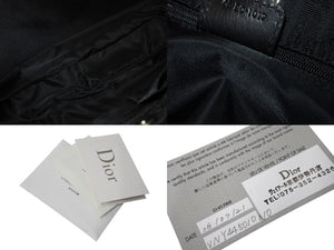 極美品 Christian Dior クリスチャンディオール トロッター柄 ワンショルダーバッグ 05-EO-1017 ジャガード レザー ブラック 中古 4b003589