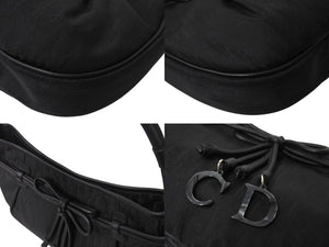 極美品 Christian Dior クリスチャンディオール トロッター柄 ワンショルダーバッグ 05-EO-1017 ジャガード レザー ブラック 中古 4b003589