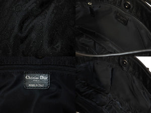 極美品 Christian Dior クリスチャンディオール トロッター柄 ワンショルダーバッグ 05-EO-1017 ジャガード レザー ブラック 中古 4b003589