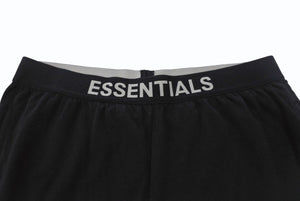 FOG ESSENTIALS エフオージーエッセンシャルズ ATHLETIC LEGロゴウエストゴムレギンス ブラック グレー サイズS 美品 中古 4b003594