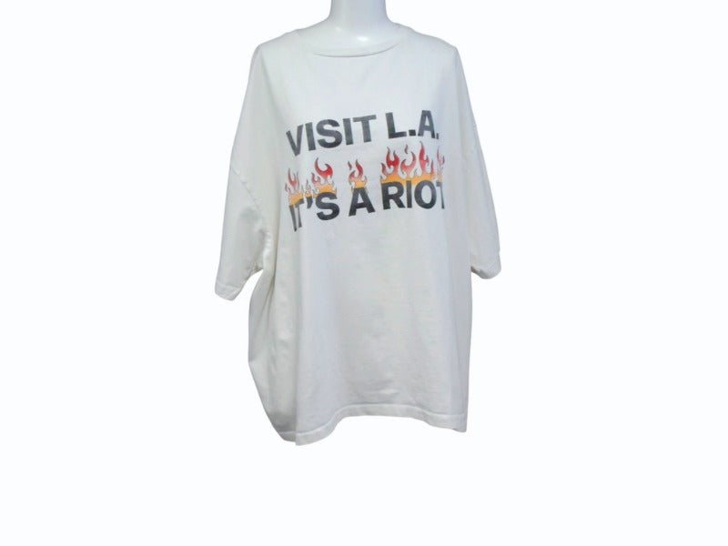 GALLERY DEPT. ギャラリーデプト 半袖Ｔシャツ L.A.RIOT TEE LRS-10012 コットン サイズXL ホワイト 美品 中古 4b003605