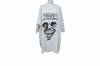 SATOSHI NAKAMOTO サトシナカモト 半袖Tシャツ サイズXL フェイスプリント ラインストーン ホワイト ブラック 良品 中古 4b003606
