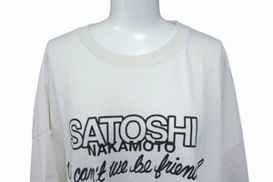 SATOSHI NAKAMOTO サトシナカモト 半袖Tシャツ サイズXL フェイスプリント ラインストーン ホワイト ブラック 良品 中古 4b003606