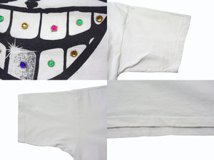 SATOSHI NAKAMOTO サトシナカモト 半袖Tシャツ サイズXL フェイスプリント ラインストーン ホワイト ブラック 良品 中古 4b003606