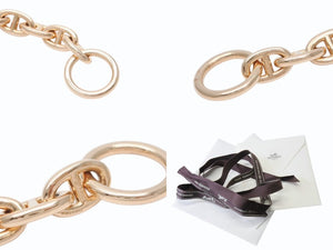 新品同様 HERMES エルメス シェーヌダンクルPM ブレスレット フランス製 19コマ イエローゴールド 18k 58,5g 中古 4b003608