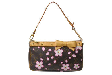 極美品 LOUISVUITTON ルイヴィトン ポシェット アクセソワール アクセサリーポーチ M92006 モノグラム チェリーブロッサム 村上隆 中古 4b003611