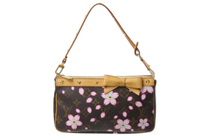 極美品 LOUISVUITTON ルイヴィトン ポシェット アクセソワール アクセサリーポーチ M92006 モノグラム チェリーブロッサム 村上隆 中古 4b003611
