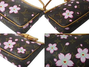 極美品 LOUISVUITTON ルイヴィトン ポシェット アクセソワール アクセサリーポーチ M92006 モノグラム チェリーブロッサム 村上隆 中古 4b003611