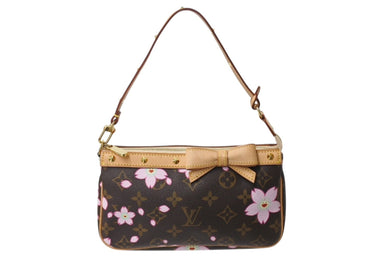 極美品 LOUIS VUITTON ルイヴィトン ポシェット アクセソワール アクセサリーポーチ M92006 モノグラム チェリーブロッサム 村上隆 中古 4b003612