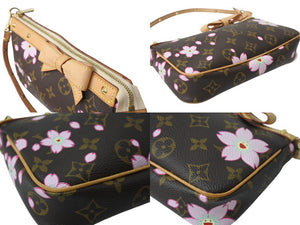 極美品 LOUIS VUITTON ルイヴィトン ポシェット アクセソワール アクセサリーポーチ M92006 モノグラム チェリーブロッサム 村上隆 中古 4b003612