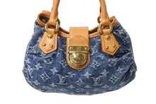 Load image into Gallery viewer, LOUIS VUITTON ルイヴィトン プリーティ ハンドバッグ M95020 モノグラム デニム レザー ブルー ゴールド金具 美品 中古 4b003613