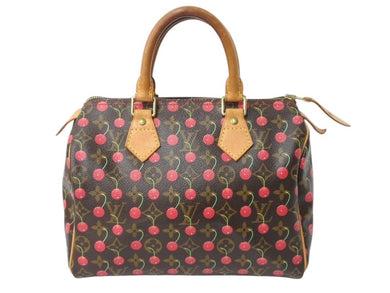 LOUIS VUITTON ルイヴィトン モノグラムチェリー スピーディ25 ハンドバッグ M95009 村上隆 ブラウン 美品 中古 4b003615