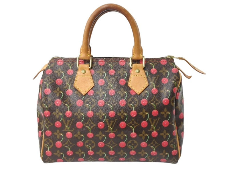 LOUIS VUITTON ルイヴィトン モノグラムチェリー スピーディ25 ハンドバッグ M95009 村上隆 ブラウン 美品 中古 4b003615