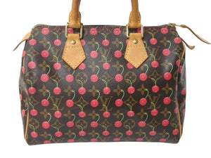 LOUIS VUITTON ルイヴィトン モノグラムチェリー スピーディ25 ハンドバッグ M95009 村上隆 ブラウン 美品 中古 4b003615
