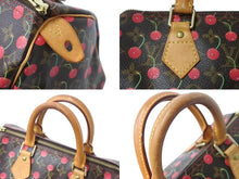 Load image into Gallery viewer, LOUIS VUITTON ルイヴィトン モノグラムチェリー スピーディ25 ハンドバッグ M95009 村上隆 ブラウン 美品 中古 4b003615
