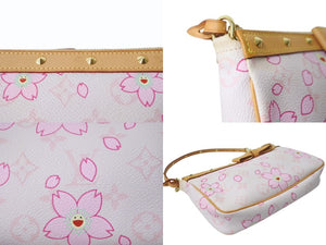 極美品 LOUIS VUITTON ルイヴィトン ポシェット アクセソワール アクセサリーポーチ M92007 モノグラム チェリーブロッサム 村上隆 中古 4b003616