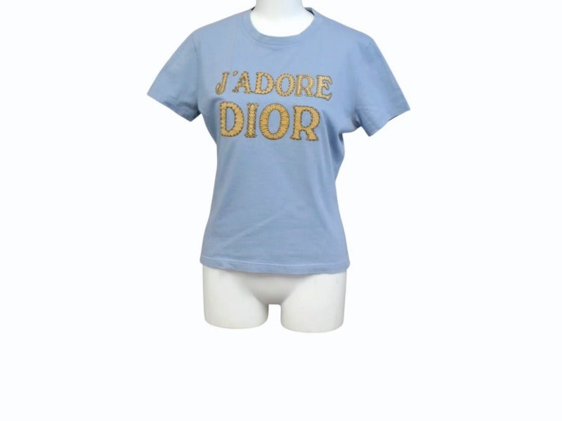 Christian Dior クリスチャンディオール J'ADORE DIOR ジャドール 半袖Tシャツ 3P16155020 サイズ42 ブルー 美品 中古 4b003619