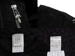 極美品 CHROME HEARTS クロムハーツ カバーオール レザージャケット サイズL クロスボール スクロールラベル金具 ブラック 中古 4b003626 