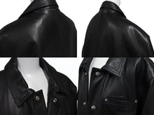 画像をギャラリービューアに読み込む, 極美品 CHROME HEARTS クロムハーツ カバーオール レザージャケット サイズL クロスボール スクロールラベル金具 ブラック 中古 4b003626 