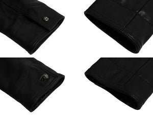 極美品 CHROME HEARTS クロムハーツ カバーオール レザージャケット サイズL クロスボール スクロールラベル金具 ブラック 中古 4b003626 