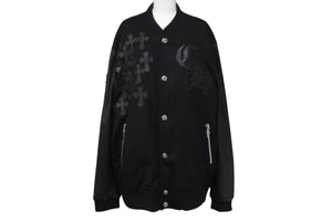 極美品 CHROME HEARTS クロムハーツ Letterman レターマン スタジャン サイズXL セメタリークロスパッチ 15パッチ BSフレア 中古 4b003627 