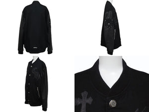 極美品 CHROME HEARTS クロムハーツ Letterman レターマン スタジャン サイズXL セメタリークロスパッチ 15パッチ BSフレア 中古 4b003627 