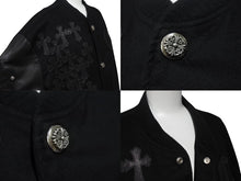 画像をギャラリービューアに読み込む, 極美品 CHROME HEARTS クロムハーツ Letterman レターマン スタジャン サイズXL セメタリークロスパッチ 15パッチ BSフレア 中古 4b003627 