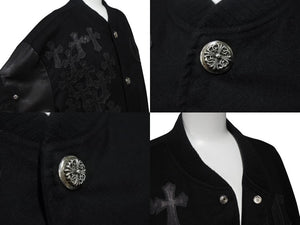 極美品 CHROME HEARTS クロムハーツ Letterman レターマン スタジャン サイズXL セメタリークロスパッチ 15パッチ BSフレア 中古 4b003627 