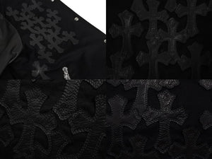 極美品 CHROME HEARTS クロムハーツ Letterman レターマン スタジャン サイズXL セメタリークロスパッチ 15パッチ BSフレア 中古 4b003627 