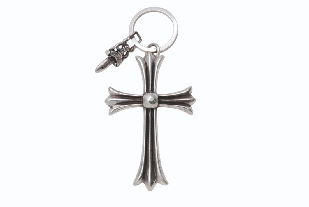 CHROME HEARTS クロムハーツ ラージクロス キーリング Wダガー 重量約51.9g STERLING刻印 スターリングシルバー 美品 中古 4b003632 