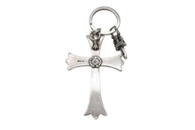 画像をギャラリービューアに読み込む, CHROME HEARTS クロムハーツ ラージクロス キーリング Wダガー 重量約51.9g STERLING刻印 スターリングシルバー 美品 中古 4b003632 