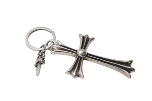 CHROME HEARTS クロムハーツ ラージクロス キーリング Wダガー 重量約51.9g STERLING刻印 スターリングシルバー 美品 中古 4b003632 